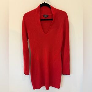 rag & bone 100% Cashmere Red V-Neck Long Sleeve Sweater Dress Size S